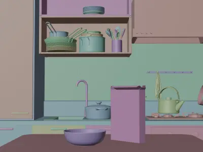 Sunlit Morning Kitchen Blender 3d 3D model