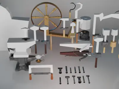 Medieval Tool Pack 1 Low-poly 3D model