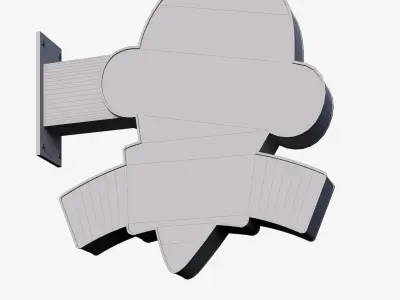 Set Of Console Signs For Cafes And Shops 3D model