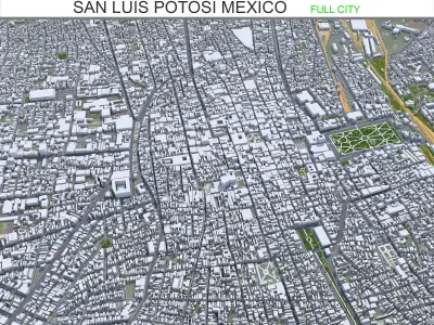 San Luis Potosi Mexico 35km AI Low-poly 3D model