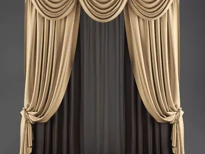 Curtains516 curtains Low-poly 3D model