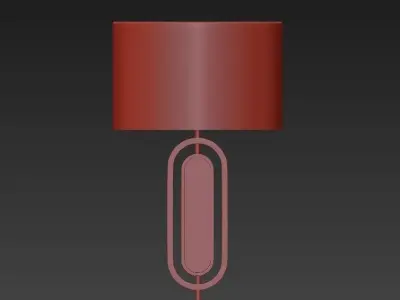 Chandelier table lamp with marble base and shade 3D model
