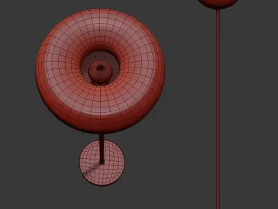 Katia Gold Bubble Glass Floor Lamp 3D model