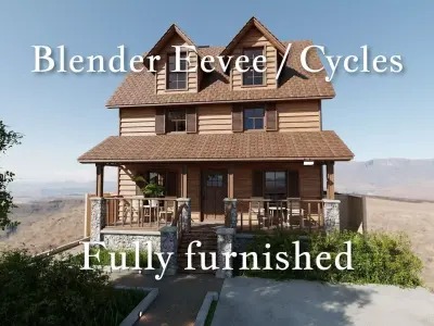 Modular Classic Style American House 6 Low-poly 3D model