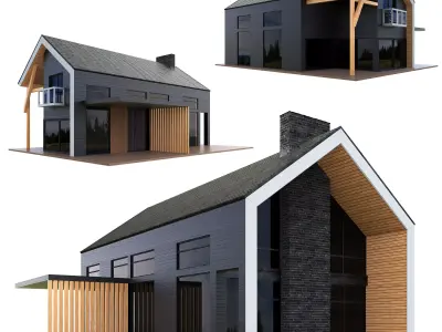Barn house 2 Low-poly 3D model