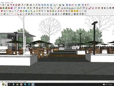 SketchUp landscape park 3D model