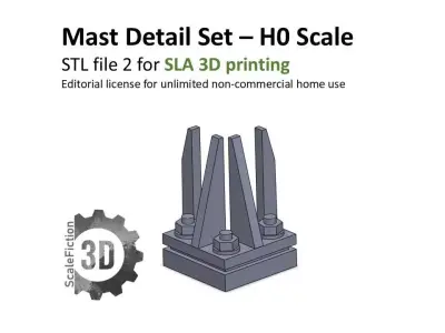 H0 Mast Detail Set - Foundation Base - DB Switch Box 1959 3D print model