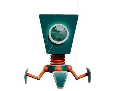 Low robot Low-poly 3D model