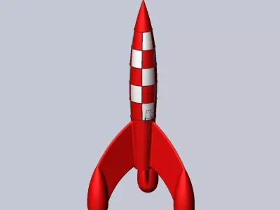Tintin  Destination Moon Rocket Detailed Printable Model 3D print model