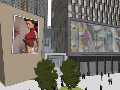 Highrise hotel building sketchup model 3D model