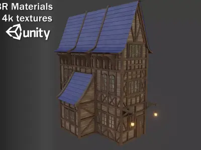 Medieval  Modular Building  Low-poly 3D model