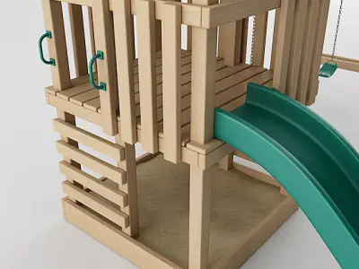 Playground Set wooden 3D model