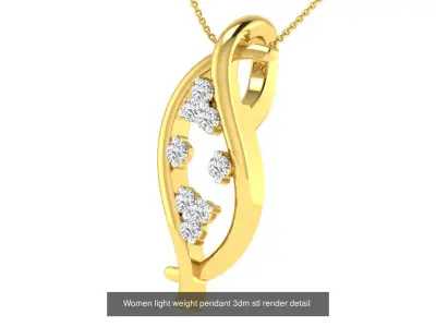 50 Bulk Women light weight pearl pendant 3dm stl render detail 3D Model Pack