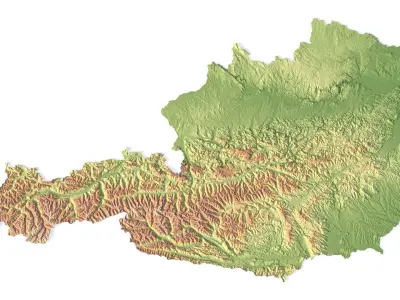Austria Terrain 3D Map 3D model