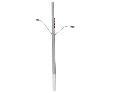 Concrete Lamp Post - Light Pole - Light Post - Street Light 54 3D model
