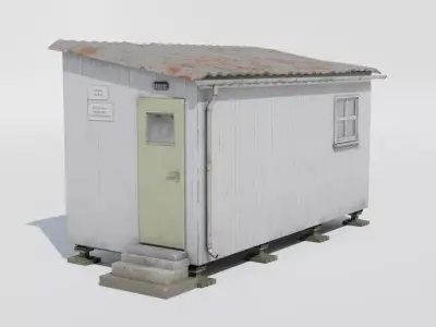 Forest Hut White Low-poly 3D model