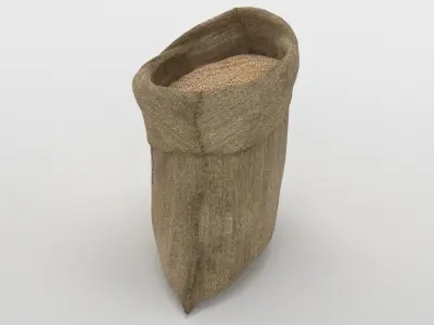 Food Sack Grain Open 3D Model 3D model