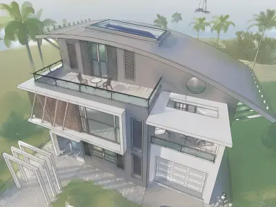 AMAZING 3D VILLA Low-poly 3D model
