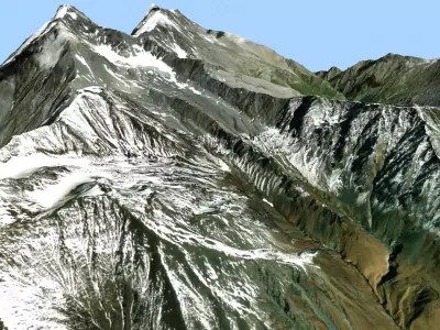 Mountain landscape Tebulosmta 4492 m Russia Checenija 3D model