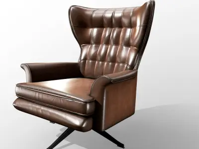 Leather Armchair Free low-poly 3D model