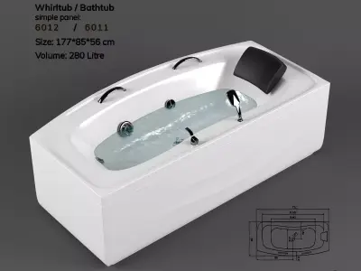 bathtub 01 Low-poly 3D model