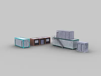 Office container pack1 Low-poly 3D model