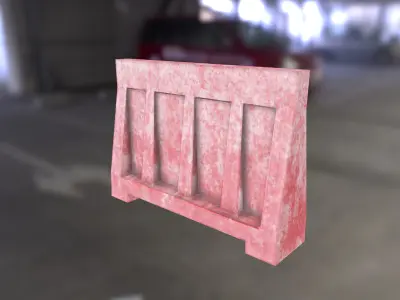 Street Barricade Low-poly 3D model