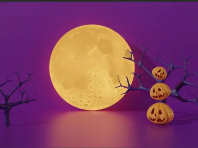 Halloween Pumpkin Set 3D model 3D model