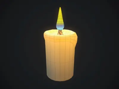 Small candle 1 PBR Low-poly 3D model