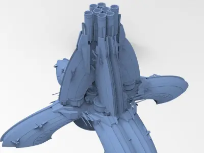 Floating Angel monolith Sci-fi Space funnels 3D model