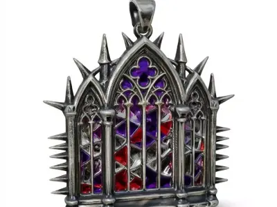 Gothic Cathedral Window Ring 3D Model Low-poly 3D model