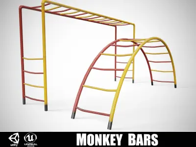 Collection of 15 Painted Playground Items 3D Model Pack