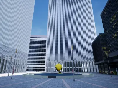 World Trade Center - WTC Twin Tower Complex Environment 3D model