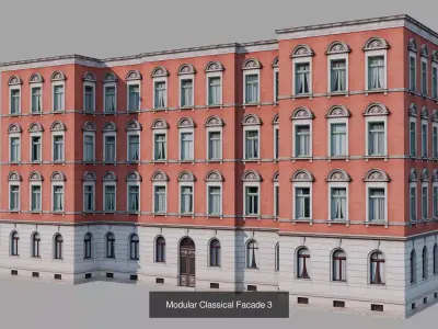 Modular classical facades coleection 3D Model Pack
