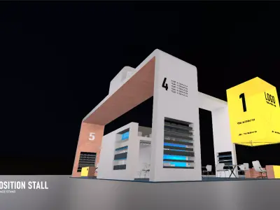 Exposition stall - conference stand Low-poly 3D model