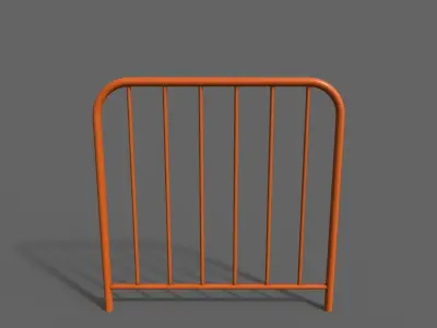 PBR Pedestrian Guard Rail Orange V2 Low-poly 3D model