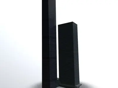 Moscow OKO Low-poly 3D model