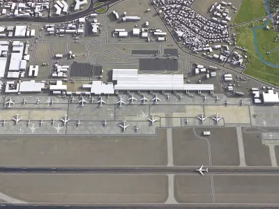 Addis Ababa - Bole Airport - ADD Low-poly 3D model