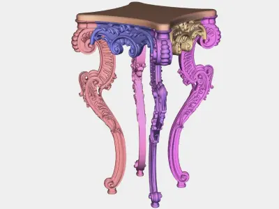 Carved telephone table for CNC 04 3D model