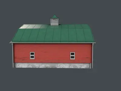 Modern Barn Low-poly 3D model