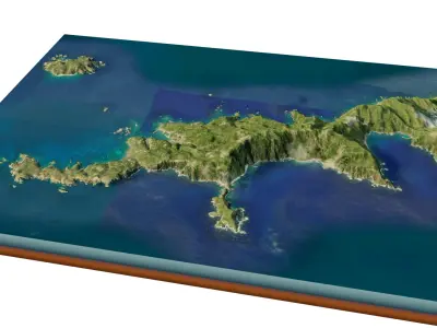 Hahajima Island 3d model terrain Low-poly 3D model