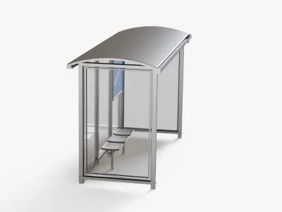 Bus Stop Low-poly 3D model