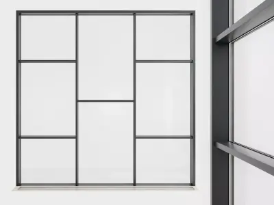 Panoramic glazing Stained glass 37 Low-poly 3D model