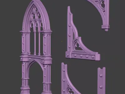 GOTHIC ARCHES BOOK COVER DECOR 3D print model