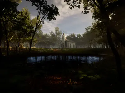 Church PBR Game Ready Low-poly Low-poly 3D model