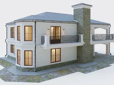 House in neoclassical style 3D model