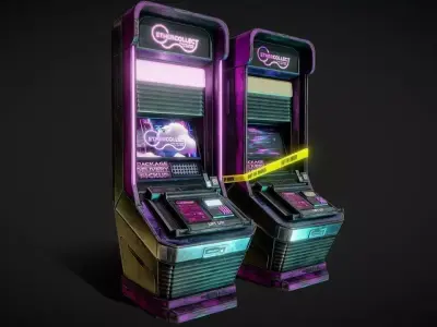 Cyberpunk Mail Machine Low-poly 3D model