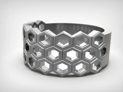 Honeycomb Ring 3D print model