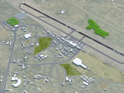 Abha Airport 10km Low-poly 3D model