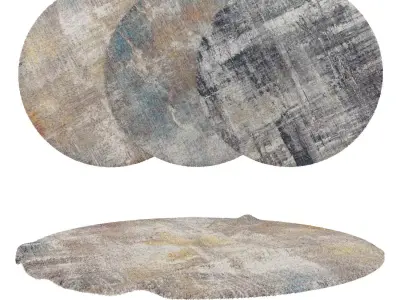Round Rug Set 233 3D model